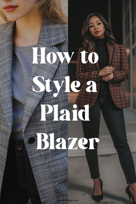 Plaid blazers are easily one of my must-haves for my fall wardrobe. I’ve got a collection of blazers in my closet—linen, cropped, leather—but there’s something about plaid, especially when fall comes around. It’s the perfect layer for those in-between days when I’m balancing work, weekend plans, or heading out for a quick trip. What makes […] Plaid Blazers For Women Outfits, Christmas Plaid Blazer Outfit, Blazer Fall Outfits For Women, Black And White Tweed Blazer Outfit, How To Style A Plaid Blazer, How To Wear A Blazer Women, Houndstooth Blazer Outfit Street Style, Blue Plaid Blazer Outfit, Oversized Plaid Blazer Outfit