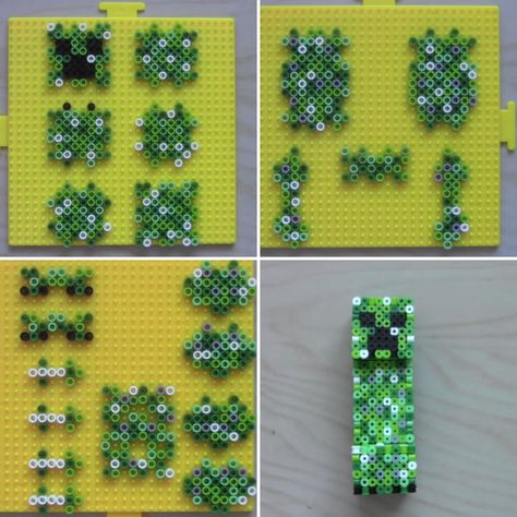 Fuse Beads 3d, Minecraft Fuse Beads, Minecraft Perler Bead Patterns Templates, Minecraft Beads Pattern, Minecraft Hama Beads Pattern, Perler Bead Minecraft Patterns, Creeper Perler Beads, Perler Minecraft, 3d Hama Beads Patterns