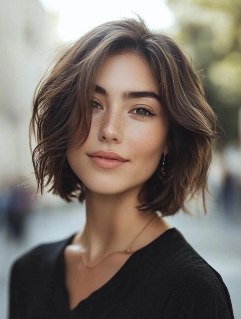 Effortless and Chic Wavy Bob Haircuts: Perfect for Any Occasion Bob Hairstyle Wavy Hair, Wavy Chin Length Bob, Bob Haircut Wavy Hair, Haircut Long Face, Wavy French Bob, Hairstyles For Short Hair Formal, Chin Length Bob With Bangs, Bob Haircut Long, Short Hair Formal