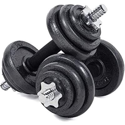 York Fitness 20 kg Cast Iron Spinlock Dumbbell - Adjustable Hand Weights Set (Pack of 2) - Black: Amazon.co.uk: Sports & Outdoors Door Gym, Adjustable Dumbbell Set, Hand Weights, Gym Weights, Free Weights, Adjustable Dumbbells, Adjustable Weights, Dumbbell Set, Boxing Equipment