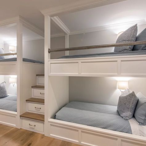 Bunk Room Ideas, Apartemen Studio, Bunk Bed Room, Bunk Bed Rooms, Bunk Beds Built In, Built In Bunks, Bunk Rooms, Bunk Bed Designs, Interior Design Per La Casa