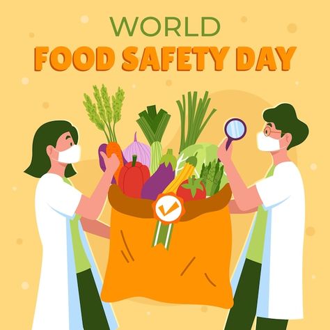 World Food Safety Day, Food Safety Day, World Food Day, Food Day, Day Illustration, World Food, Creative Ads, Vector Hand, Vector Clipart