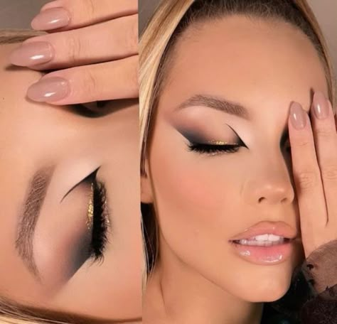 2023 Trendy Makeup, Trendy Eye Makeup 2023, Classy Acrylic Nails Almond, Club Makeup Looks, Night Makeup Looks, Soft Glam Eyeshadow, Prom Eyes, Makeup 2023, Glam Eyeshadow