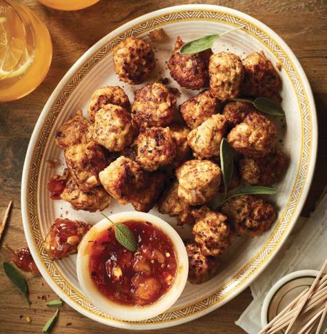 Turkey Meatballs with Sage and Apple Recipe Meatballs With Apples, Apple Butter Meatballs, Apple Turkey Meatballs, Turkey Meatballs In Pumpkin Sage Sauce, Skinnytaste Turkey Meatballs, Thai Turkey Meatballs, Smitten Kitchen Turkey Pesto Meatballs, Turkey Meat, Beef Meatballs