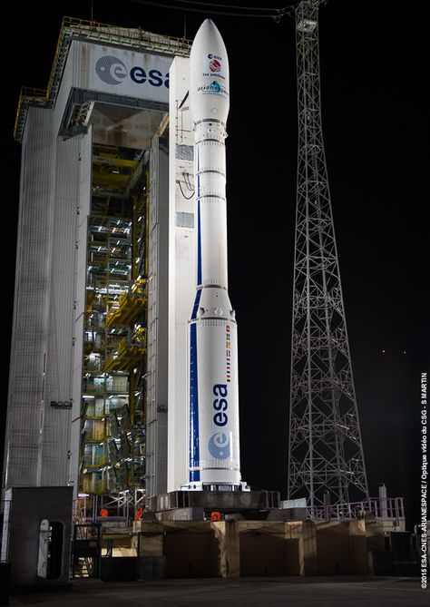 The European Space Agency’s LISA Pathfinder mission launched atop a Vega rocket Thursday morning, beginning a year-long mission to demonstrate technologies that could be used for future missions to observe gravity waves. The launch – initially delayed 24 hours – took place at 04:04 UTC from the European spaceport at Kourou, French Guiana. Gravity Waves, Stella Nova, Rocket Tattoo, European Space Agency, Rocket Space, Space Aesthetic, Space Launch, Thursday Morning, French Guiana