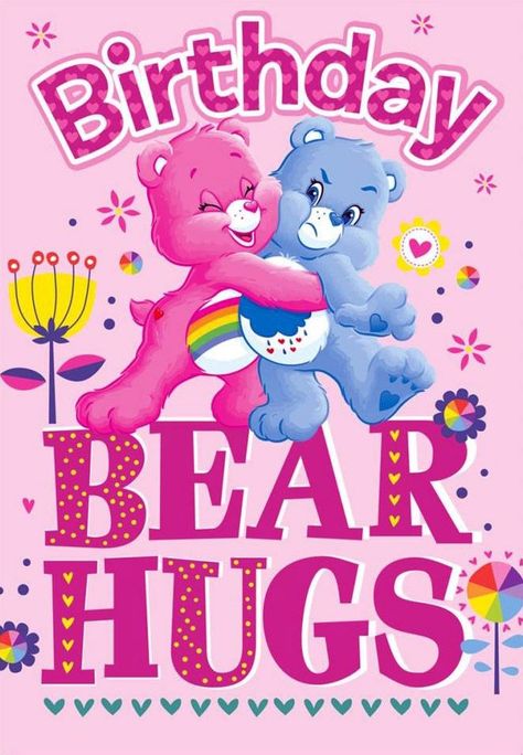 Care Bear Happy Birthday, Happy Birthday Care Bears, 80s Wallpaper, Care Bears Birthday Party, Message Ideas, Happy Birthday Wishes Pics, Care Bears Vintage, Birthday Wishes Pics, Care Bear Birthday