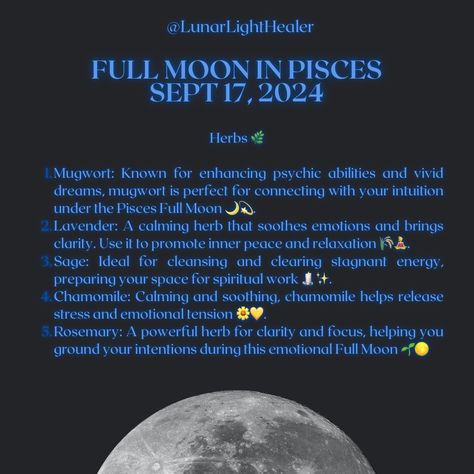 🌕✨ Feeling the Full Moon vibes? Tap into your intuition, release those emotions, and level up with some Pisces energy! 🌊🔮 Got your crystals charged and herbs burning yet? Let’s glow up! 💫🔥 Which are you using tonight to harness the Full Moon energy—crystals or herbs? 💎🌿 #FullMoonMagic #PiscesVibes #CrystalsAndHerbs #LunarEnergy #EmotionalRelease #SpiritualGlowUp #VibeCheck #WitchyVibes #ManifestYourDreams #StayAligned #manifestation #alchemy #Horoscope #MoonWater #Alignment Full Moon Vibes, Full Moon Energy, Pisces Energy, Full Moon In Pisces, Moon Vibes, Moon Energy, Vivid Dreams, The Full Moon, Psychic Abilities