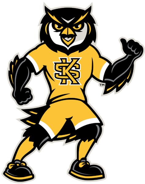 Kennesaw State Owls Logo Mascot Logo (2012-Pres) - Scrappy the Owl mascot SportsLogos.Net Owl Mascot, Kennesaw State University, Kennesaw State, Logo Mascot, Owl Logo, Word Mark Logo, Bird Logos, Georgia Usa, University Logo