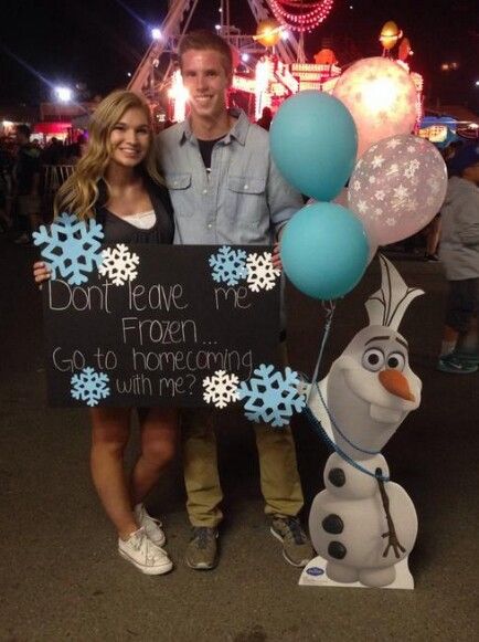 frozen homecoming proposal Homecoming Dance Proposal, Asking To Homecoming, Cute Promposals, School Dance Ideas, Disney Prom, Prom Posters, Cute Homecoming Proposals, Elsa Birthday Party, Cute Prom Proposals