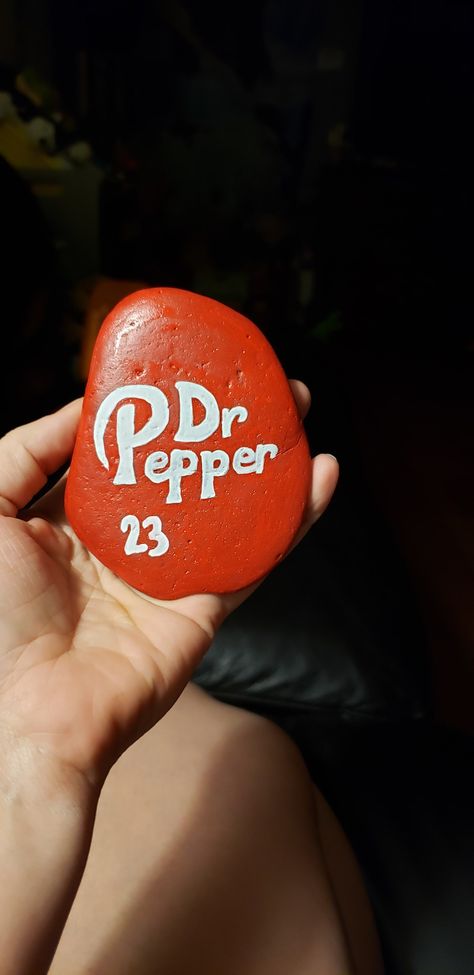 Dr Pepper painted rock Flowers For Valentines Day, Paint Rocks, Painted Rocks Diy, Painting Rocks, Paint Rock, Rock Painting Designs, Painting Designs, Dr Pepper, Painted Rock