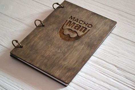 Macho Man Wood Notebook any engraving, Craft paper Wood Cover Notepad, Wooden Sketchbook, Birthday G Wood Planner, Custom Sketchbook, Wood Notebooks, Wooden Notebooks, Personalized Book, Laser Engraved Ideas, Custom Planner, Macho Man, Abstract Art Wallpaper