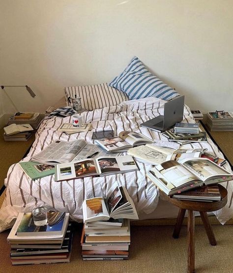 @moodsandmatters Calm Place, Messy Bed, Uptown Girl, Reading In Bed, Dream Apartment, White Photos, Apartment Inspiration, School Motivation, Cool Rooms