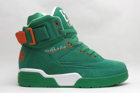 EWING ATHLETICS 33 HI (ST PATRICK'S DAY) - Sneaker Freaker Patrick Ewing Sneakers, Ewing Sneakers, Ewing Shoes, Ewing Athletics, Trendy Stuff, Patrick Ewing, Cheap Jordan, High Top Basketball Shoes, Nike Snkrs