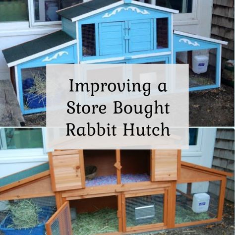 Improving a store bought rabbit hutch Bunny Hutch Diy Outdoor, Rabbit Hutch Ideas, Rabbit Yard, Rabbit Hutch Outdoor, Farm Goals, Rabbit Hutch Plans, Large Rabbit Hutch, Outdoor Ramp, Diy Rabbit Hutch