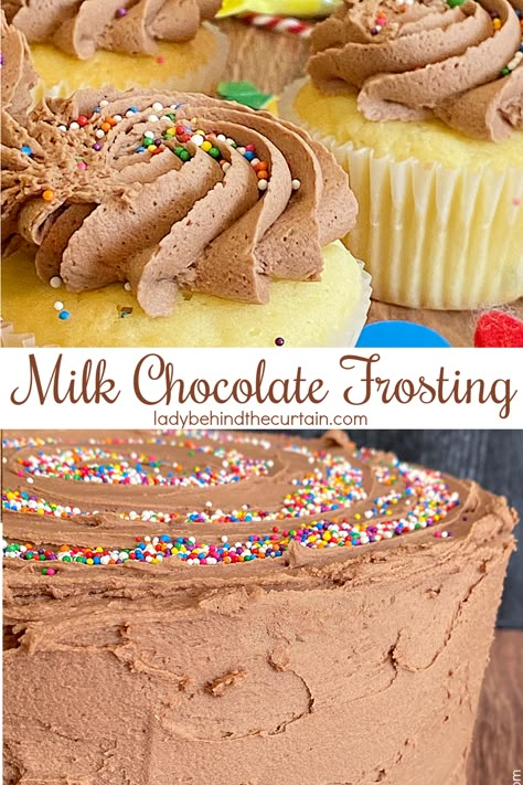 Milk Chocolate Frosting Recipe, Milk Chocolate Icing, Easy Frosting Recipes, Homemade Milk Chocolate, Chocolate Icing Recipes, Milk Chocolate Cake, Chocolate Frosting Recipe, Milk Chocolate Frosting, Homemade Milk