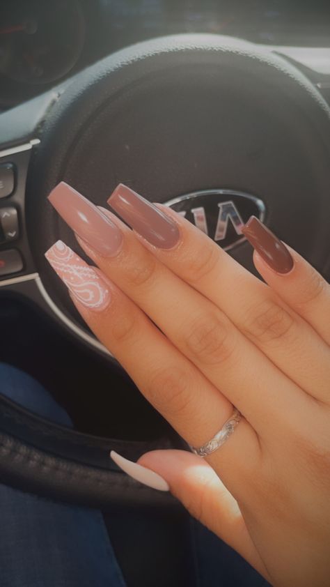 Chicana Nails, Bandana Nails, Western Nails, Matte Nails, Short Acrylic Nails, Trendy Nails, Nail Inspo, Fall Colors, Nail Colors