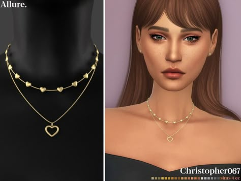 The Sims Resource - Allure Necklace The Sims 4 Mods Patreon, Sims 4 Necklace, Sims 4 Jewelry, Sims 4 Cc Accessories, Sims Accessories, Sims 4 Female Cc, Sims Background, Hair Earrings, Birthday Clothes