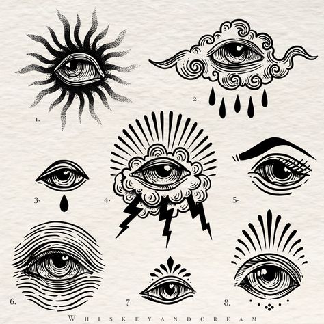 #flashsheet #eyetattoo #flashtattoo #engravingtattoo #engravingeye Tato Mata, Tato Flash, Vintage Tattoo Art, Engraving Tattoo, Flash Tattoo Designs, Tattoo Flash Sheet, Tattoo Flash Art, Tattoo Outline, Black Ink Tattoos