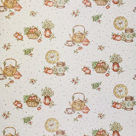 Vintage Kitchen Wallpaper Patterns, Kitchen Wallpaper Vintage, Spoon Wallpaper, Vintage Kitchen Wallpaper, Kitchen Wall Covering, Vintage Retro Kitchen, Wallpaper Kitchen, Vintage Wallpapers, Antique Wallpaper