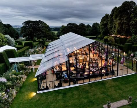 Glasshouse Restaurant Design, Untraditional Wedding Ceremony, Conservatory Event Space, Greenhouse Event Space, Glass Wedding Venues, Glasshouse Wedding, Outdoor Event Space, Greenhouse Venue, Event Venue Design