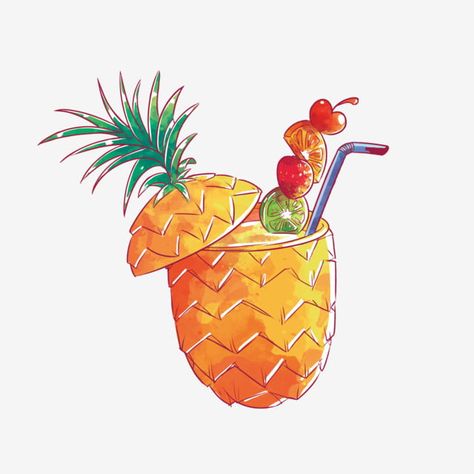 Cool Colorful Backgrounds, Cool Vector, Bella Disney, Ice Cool, Pineapple Drinks, Summer Cartoon, Summer Png, Disney Fan, Cold Drink