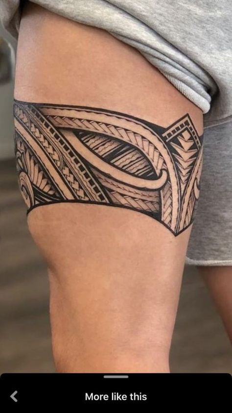 Upper Arm Band Tattoos For Men, Tattoo Brazo Mujer, Dragon Tattoo Leg, Thigh Band Tattoo, Tattoo Calf, Leg Band Tattoos, Thigh Band, Band Tattoo Designs, Marquesan Tattoos