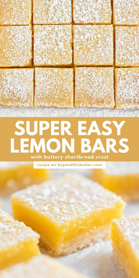 Easy Lemon Bars, Lemon Bars Easy, Curd Filling, Lemon Bars Recipe, Lemon Curd Filling, Buttery Shortbread, Lemon Dessert Recipes, Shortbread Crust, Salad Pasta