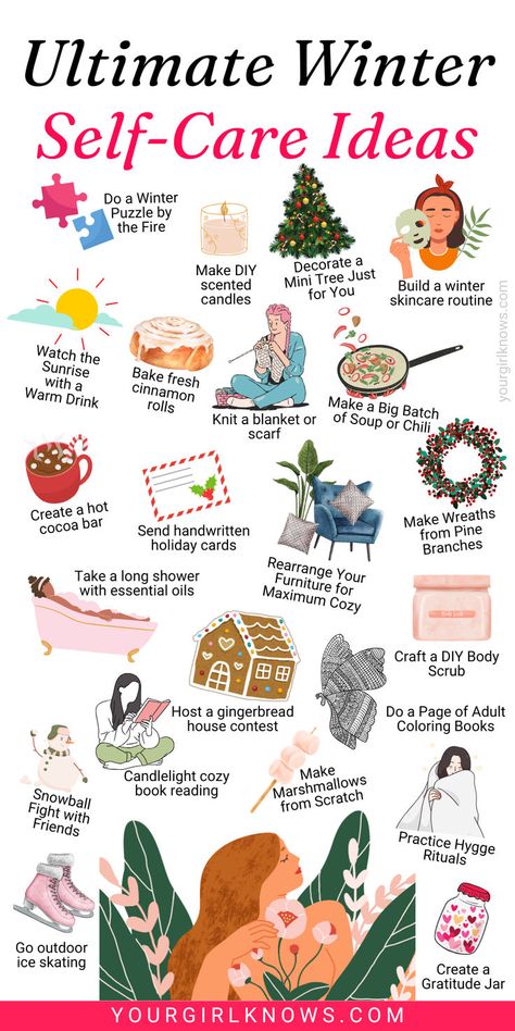 So, cuddle up in your coziest blanket and get ready to unlock the ultimate squad of winter self-care ideas that will have you wondering how you ever managed to hibernate without them! Winter Self Care Ideas, New Year Self Care, Clean Mindset, Winter Selfcare, Self Care Weekend, Night Self Care, Self Care Hacks, Christmas Self Care, Winter Happiness