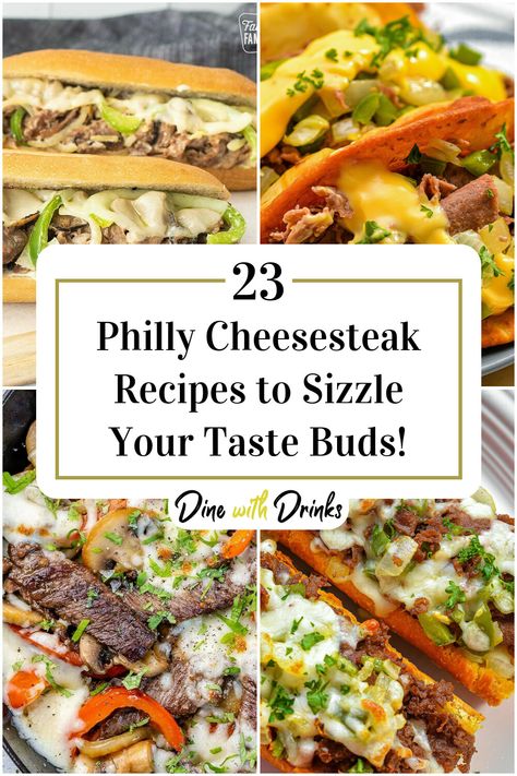 Collage of 4 philly cheesesteak recipes. Diy Philly Cheese Steak Sandwiches, Cheese Steak Recipes, Hoagie Recipes, Philly Recipes, Cheesesteak Recipes, Philly Cheese Steak Sandwich Recipe, Fusion Foods, Best Philly Cheesesteak, Quick Beef Recipes