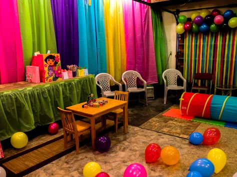 How To Cover Garage Walls For A Party, Garage Party Decorations, Garage Decorating, Basement Party, Garage Party, Party Colors, Birthday Party Decorations Diy, Candyland Party, Party Pictures