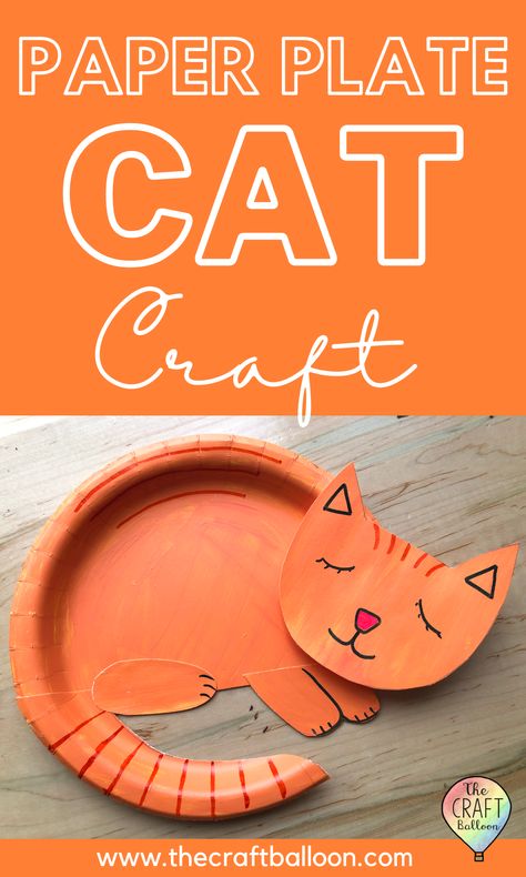 Paper plate cat craft for kids Cat Art And Craft Preschool, Kitten Crafts For Kids, Kitten Craft Preschool, Preschool Cat Crafts, Cat Activities For Toddlers, Cat Projects For Kids, Cat Activity For Kids, Cat Craft Preschool, Cat Art Preschool