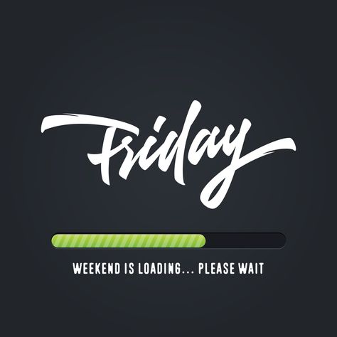 Friday Lettering, Weekday Humor, Loading Quotes, Goals For The Week, Weekend Loading, Friday Morning Quotes, Interactive Facebook Posts, Friday Coffee, Minion Gif