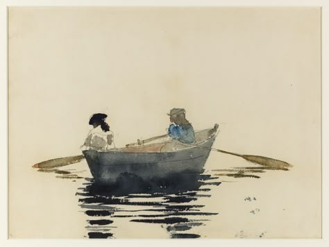 Rowboat Painting, Susan Abbott, John Singer Sargent Watercolors, Landscapes For Painting, Paintings Of Boats, Sparrow House, Homer Winslow, Sea Shanty, Name Drawings