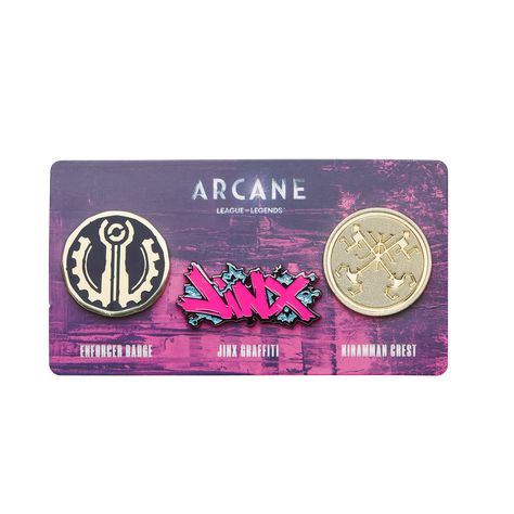 Arcane Pin Set Arcane Jewelry, Arcane Enforcer, Arcane Diy, Arcane Merch, Arcane Stickers, Sticker Business, Gaming Merch, Riot Games, Pin Ideas