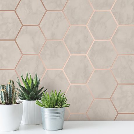 Crown Wallpaper, Geometric Wallpaper Design, Gold Metallic Wallpaper, Rose Gold Kitchen, Hexagon Wallpaper, Decent Wallpapers, Maxwell House, Rose Gold Wallpaper, Go Wallpaper