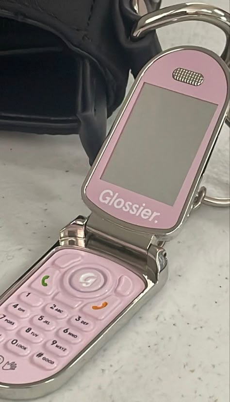 Glossier flip phone mirror mini phone mirror Flip Phone Mirror, Flip Phone Keychain, Flip Phone 2000s, Cute Flip Phones, Flip Phone Aesthetic, Phone Keychain, Old Phones, Mirror Keychain, Y2k Phone