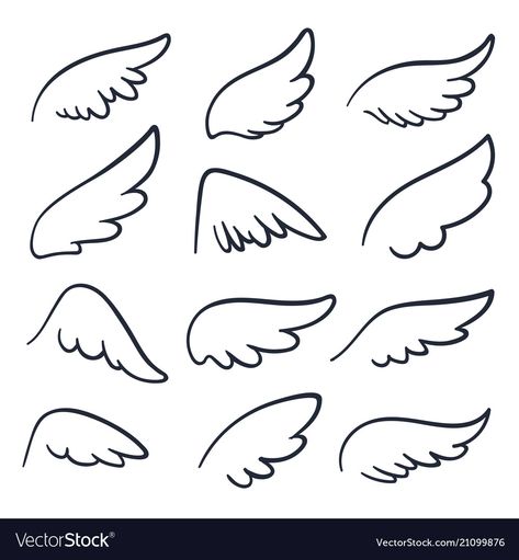 angel wings winged doodle sketch ... Cartoon Wings, Cartoon Angel, Wings Sketch, Angel Wings Drawing, Bird Vector, Vector Symbols, Sketch Icon, Wings Drawing, Angel Wings Tattoo