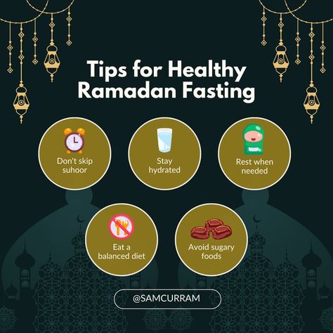 Tips For Healthy Ramadan Fasting Ramadan Diet, Ramadan Tips, Social Media Content Planner, Happy New Year Message, New Year Message, Content Planner, Healthy Girl, Balanced Diet, Diet Tips