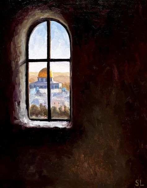 Through A Window, Dome Of The Rock, Sketches Art, Islamic Paintings, True Art, Aesthetic Painting, South Asia, Small Paintings, Art Photos