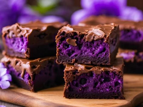 Ube Brownies: A Flavorful Fusion - NewsBreak Ube Brownies Recipe, Lavender Brownies, Ube Brownies, Ube Dessert Recipe, Pretzel Roll Recipe, Classic Brownies, Sweet Potato Varieties, Perfect Grilled Chicken, Sesame Cookies