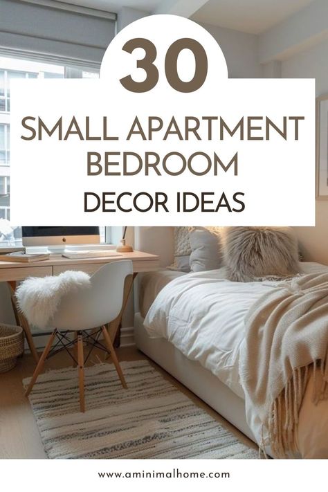 On a budget? Learn how to style your apartment bedroom with 30 affordable decorating ideas. From minimalist touches to cozy additions, these design tips help you make the most of small spaces without breaking the bank. Explore creative ways to achieve the ideal apartment aesthetic, adding personal style and comfort to every corner of your bedroom. Decorating Apartment Bedroom, Single Mom One Bedroom Apartment, Apartment Bedroom Design Ideas, Minimalist Bedroom Design Ideas, Apartment Bedroom Makeover, Small Apartment Bedroom Decor, 1 Bedroom Apartment Decor, Small Apartment Bedroom Ideas, One Bedroom Apartment Ideas