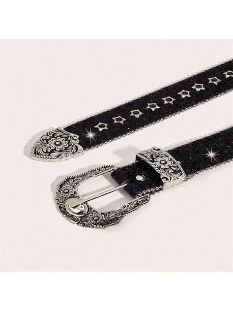 1pc Women's Y2k Style Western Chunky Waist Belt With Dopamine Star & Eye Decor, Perfect For Daily Wear PartyI discovered amazing products on SHEIN.com, come check them out! Chunky Belt Outfits Y2k, Studded Belt Outfit Y2k, Chunky Belt, Chunky Belt Y2k, Bedazzled Belt Y2k, Y2k Diamond Belt, Star Eyes, Eye Decor, Girly Accessories