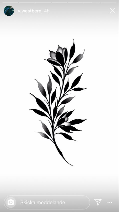 Black Foliage Tattoo, Negative Space Leaves Tattoo, Floral Silhouette Tattoo, Leafy Flower Tattoo, Black Botanical Tattoo, Mens Leaf Tattoo, Negative Flower Tattoo, Dark Leaf Tattoo, Gothic Plant Tattoo