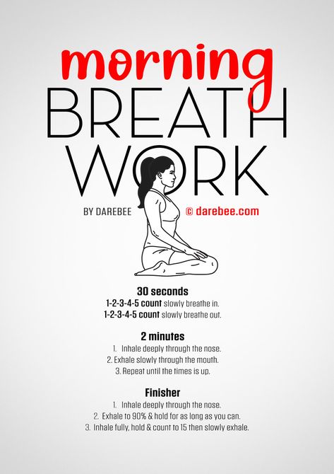 Morning Breathwork Workout Morning Bodyweight Workout, Morning Breathing Exercises, Morning Breathwork, Workout Anatomy, Breathwork Exercises, Breath Exercises, Breathwork Techniques, Bed Exercises, Abundance Images