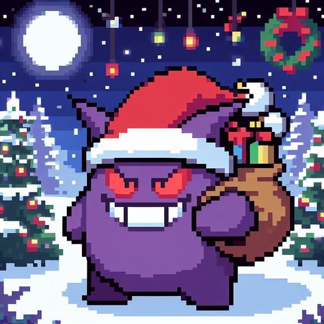 #winter #pokemon #anime #pixelart #Christmas Cute Pokemon Aesthetic, Christmas Pokemon Pfp, Pokemon Christmas Pfp, Christmas Pokemon Wallpaper, Gengar Christmas, Pokemon Christmas Wallpaper, Aesthetic Christmas Pfp, Pokemon Art Wallpaper, Winter Pokemon