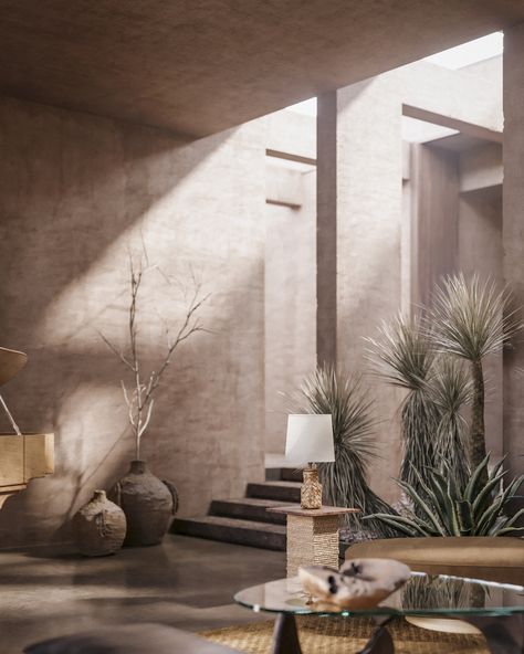 Carl Gerges, Rendering Practice, Baalbek Lebanon, Mediterranean Interior, Concrete Column, Peter Zumthor, Bloxburg Ideas, Garden House, Green House