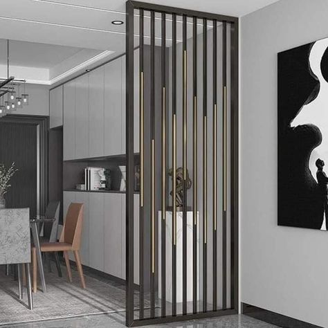 Modern Partition Walls, Room Partition Wall, Custom Entry Doors, Wall Partition Design, Metal Room Divider, Steel Screen, Stainless Steel Screen, Latest Living Room Designs, Divider Design