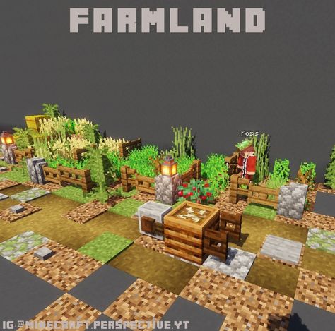 Farmland Minecraft Ideas, Minecraft Farmland Ideas, Minecraft Farming Ideas, Minecraft Wheat Farm, Minecraft Farmland, Mc Farm, Minecraft Path Ideas, Minecraft Landscaping, Minecraft Lore