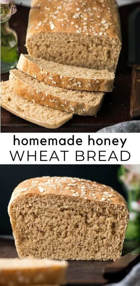 Wheat Sandwich Bread Recipe, Homemade Whole Wheat Bread, Honey Wheat Bread, Whole Wheat Sourdough, Wheat Bread Recipe, Homemade Bread Recipes Easy, Sandwich Bread Recipes, Homemade Bread Easy, Honey Wheat