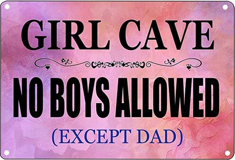 Cool Teenage Girl Rooms, Funny Bedroom, Man Cave Accessories, No Boys Allowed, Girl Cave, Bedroom Door Signs, Bedroom Signs, Funny Girl, Bedroom Door